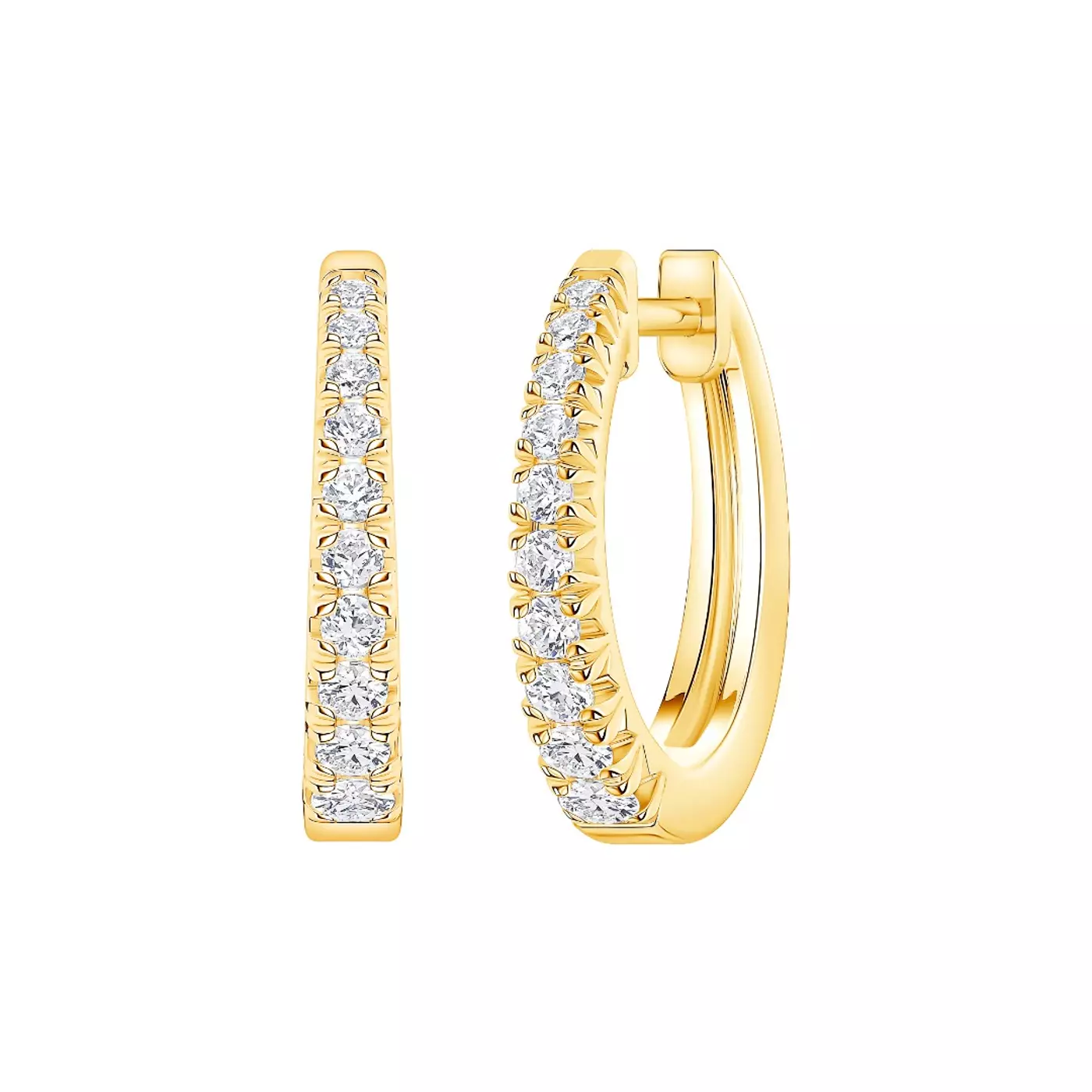 French Pavé Graduation 14K Yellow Gold Engagement Ring