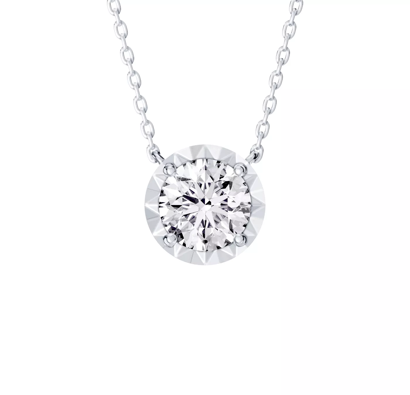 Diamond-First Design 14K White Gold Engagement Ring