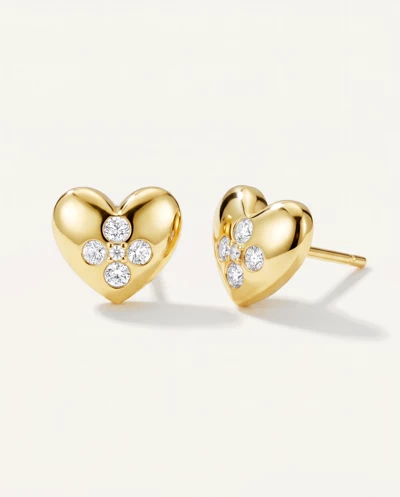 Poppet Heart Cluster Lab Earrings