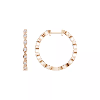 Marquise Outline Inside-Out Pavé Hoops
