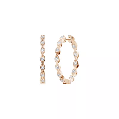 Marquise Outline Inside-Out Pavé Hoops