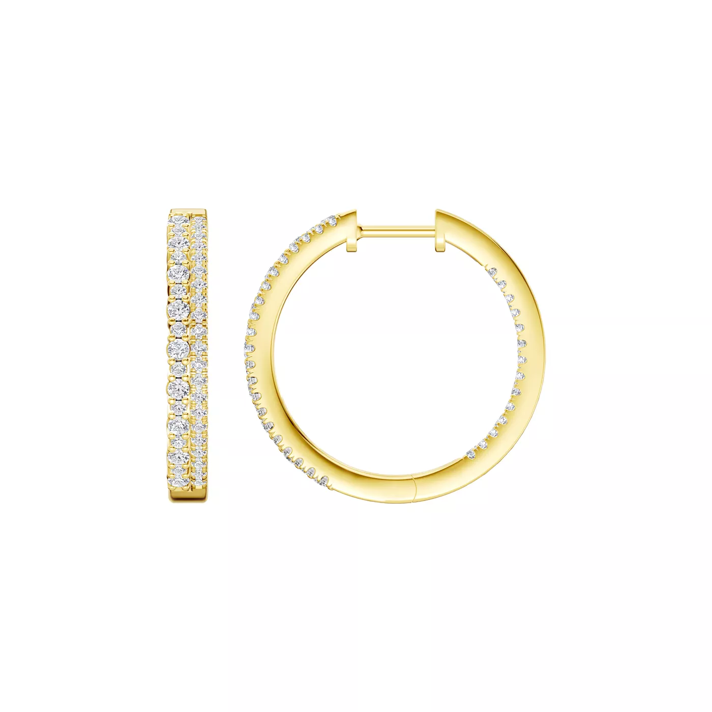 Duoligne Inside-Out Hoop 14K Yellow Gold Engagement Ring