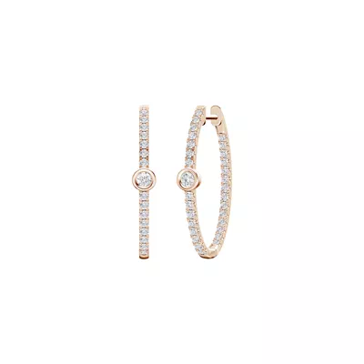 Embliss Round Bezel Pavé Lab Hoops (1 ct. tw)