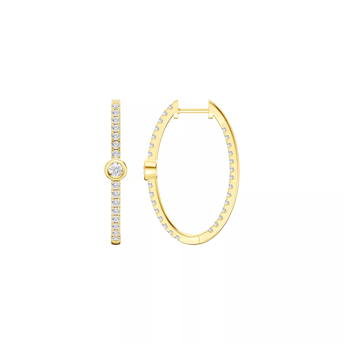 Embliss Center Stone Hoop 14K Yellow Gold Engagement Ring
