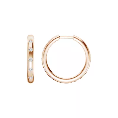 Emblush Petite Smooth Lab Diamond Hoops