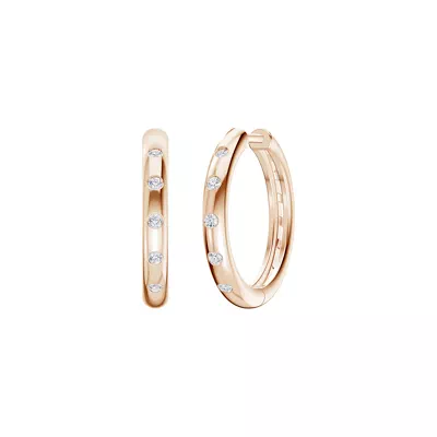 Emblush Petite Smooth Lab Diamond Hoops