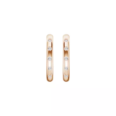 Emblush Petite Smooth Diamond Hoops