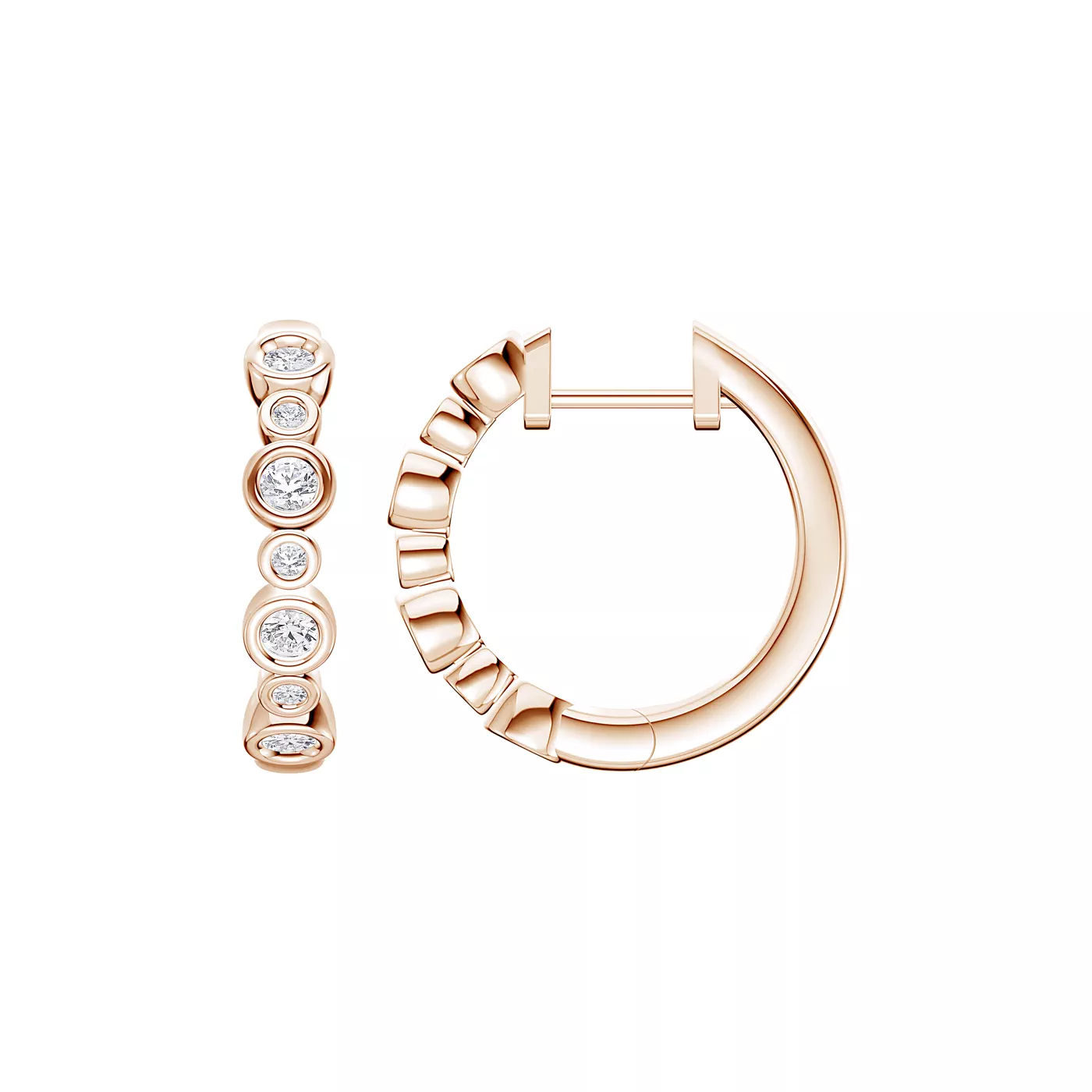 Alternating Size Rhythm 14K Rose Gold Engagement Ring