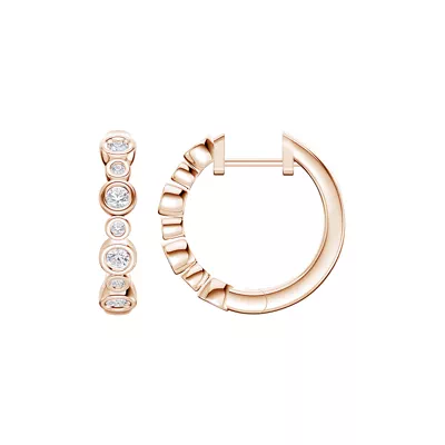Bello Alternating Size Bezel Lab Diamond Hoops (1/2 ct. tw.)