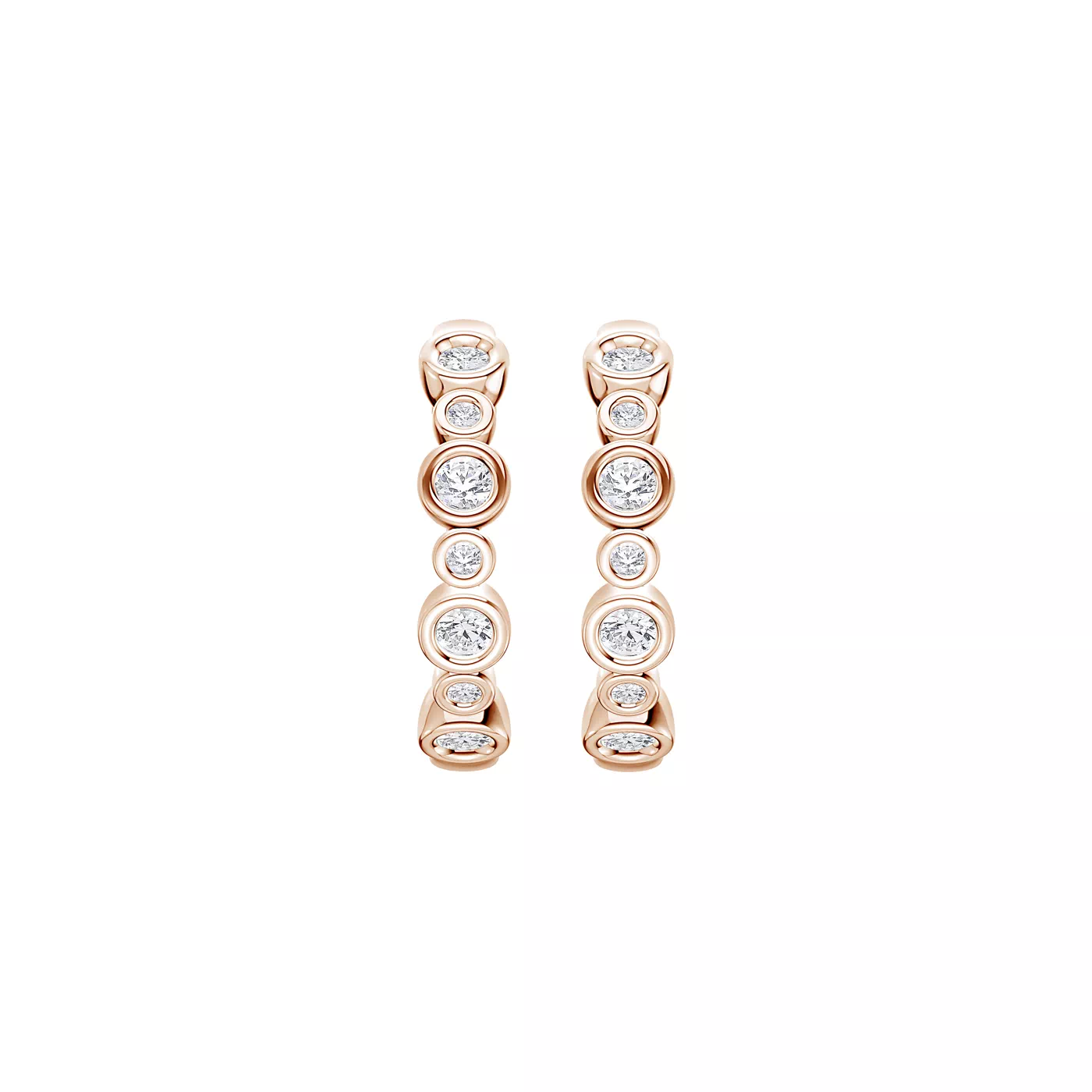 Alternating Size Rhythm 14K Rose Gold Engagement Ring