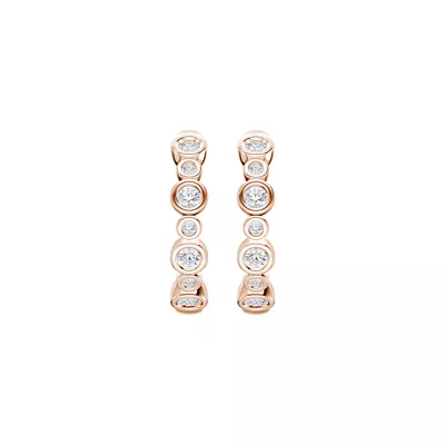 Bello Alternating Size Bezel Diamond Hoops (1/2 ct. tw.)
