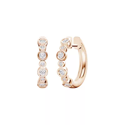 Bello Alternating Size Bezel Diamond Hoops (1/2 ct. tw.)