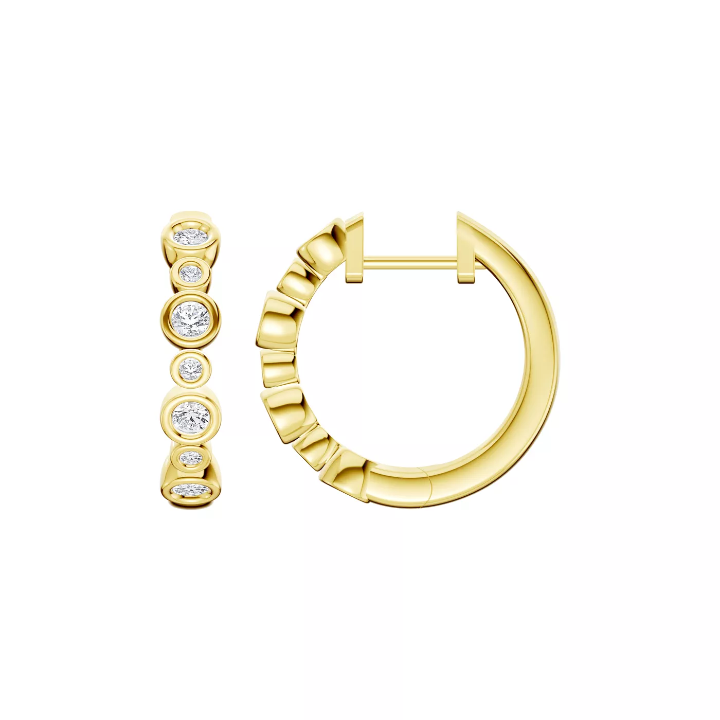 Alternating Size Rhythm 14K Yellow Gold Engagement Ring