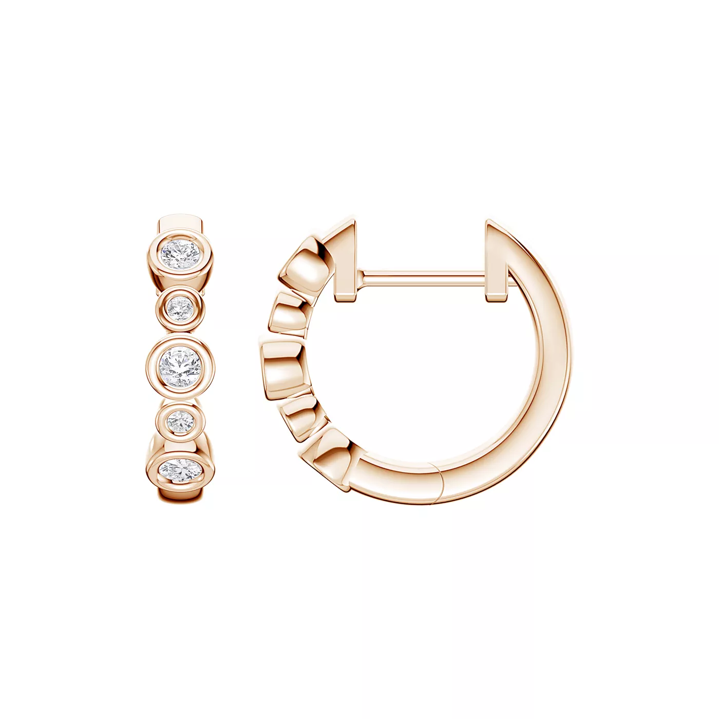 Alternating Size Rhythm 14K Rose Gold Engagement Ring