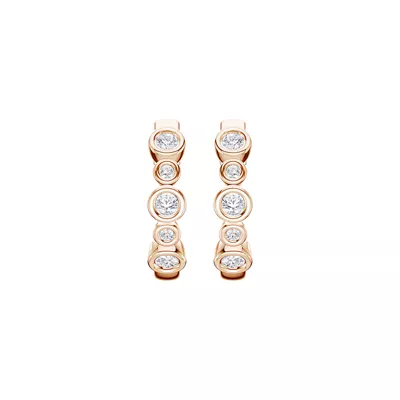 Bello Alternating Size Bezel Lab Diamond Hoops (1/4 ct. tw.)