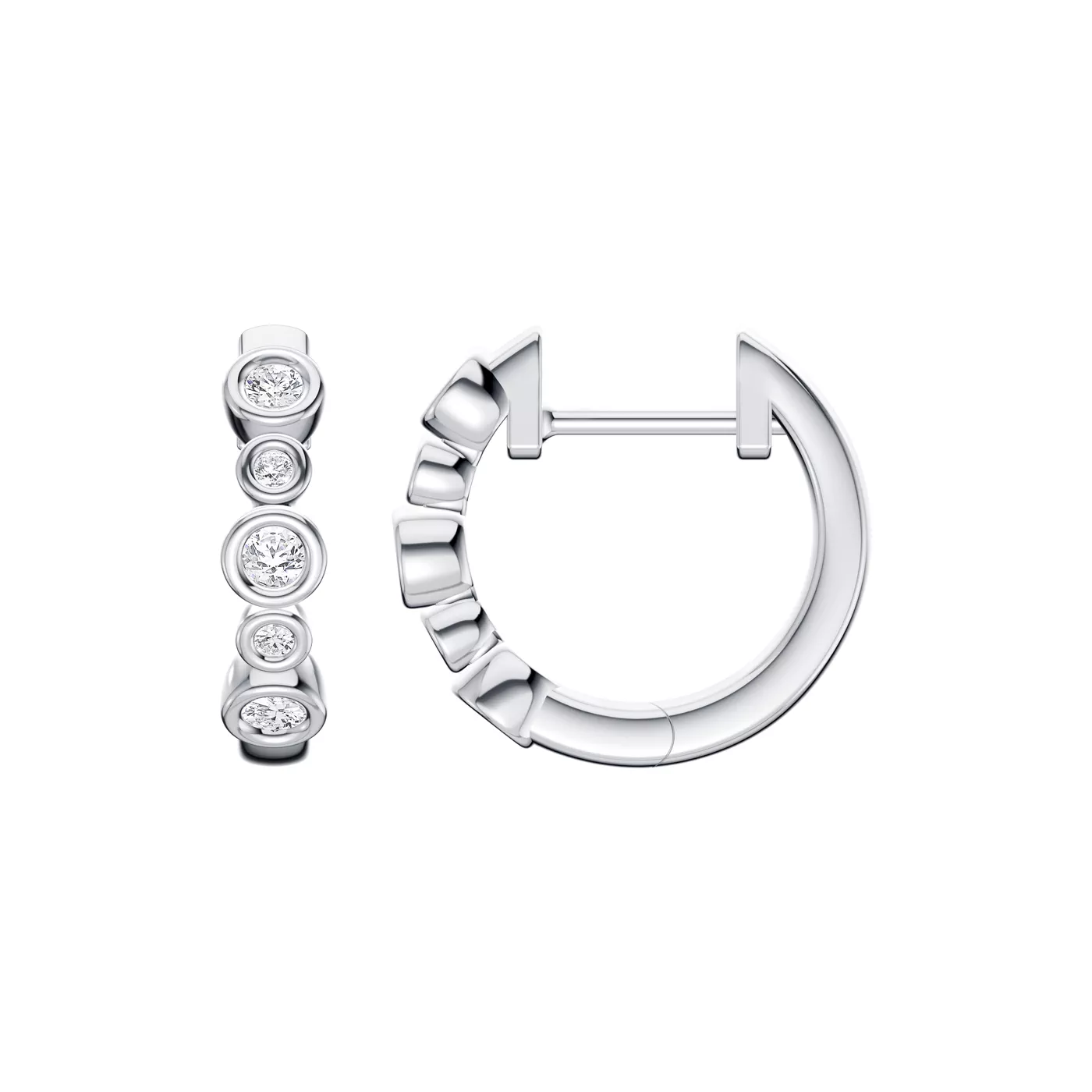 Alternating Size Rhythm 14K White Gold Engagement Ring