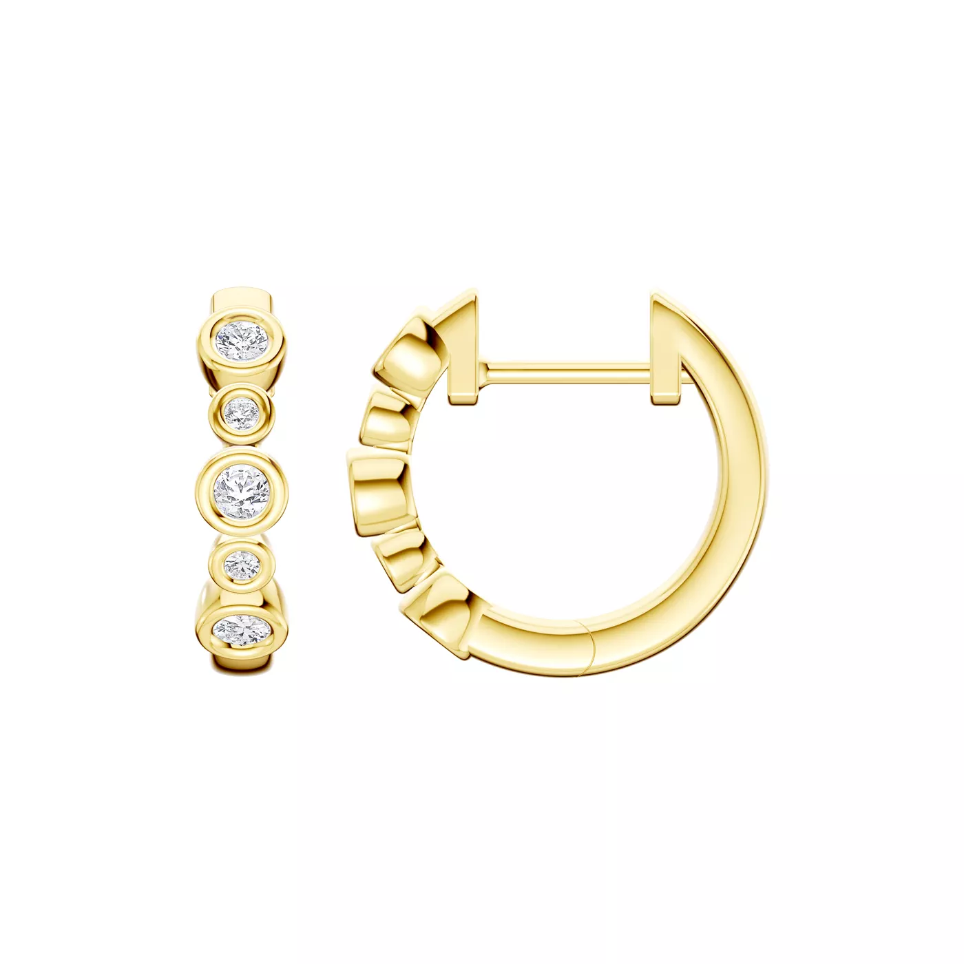 Alternating Size Rhythm 14K Yellow Gold Engagement Ring