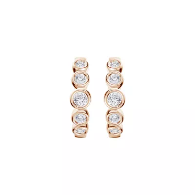 Bello Graduated Bezel Diamond Hoops (1/2 ct. tw.)