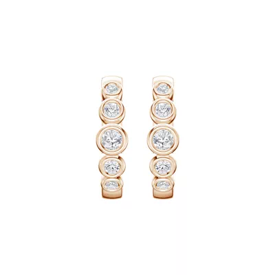 Bello Graduated Bezel Diamond Hoops (1/4 ct. tw.)