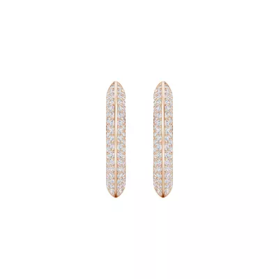 Knife-Edge Pavé Lab Hoops (1 ct. tw.)