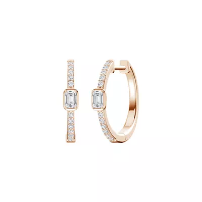 Embliss Emerald Bezel Pavé Hoops (1/3 ct. tw)