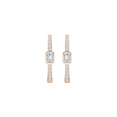 Embliss Emerald Bezel Pavé Hoops (1/3 ct. tw)