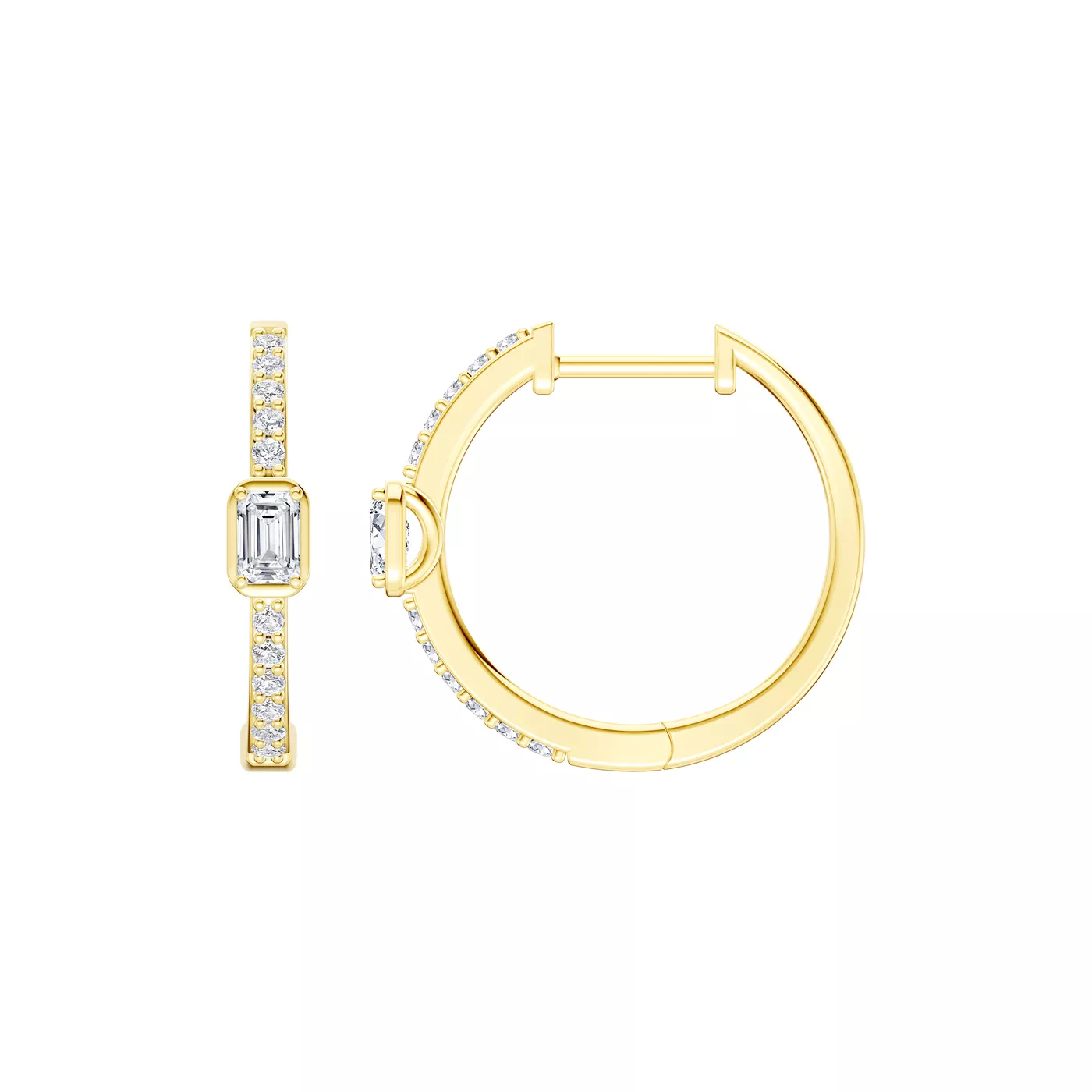 Embliss Center Stone Hoop 14K Yellow Gold Engagement Ring