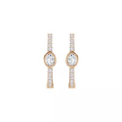 Embliss Oval Bezel Pavé Lab Hoops (1/3 ct. tw)