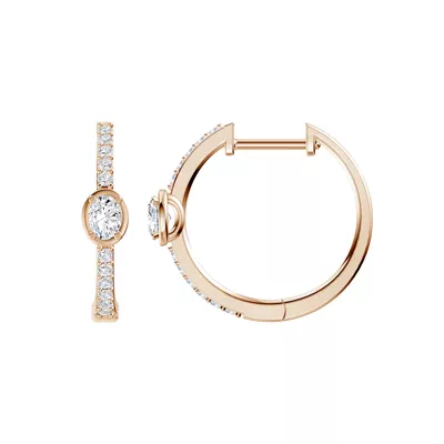 Embliss Oval Bezel Pavé Hoops (1/3 ct. tw)