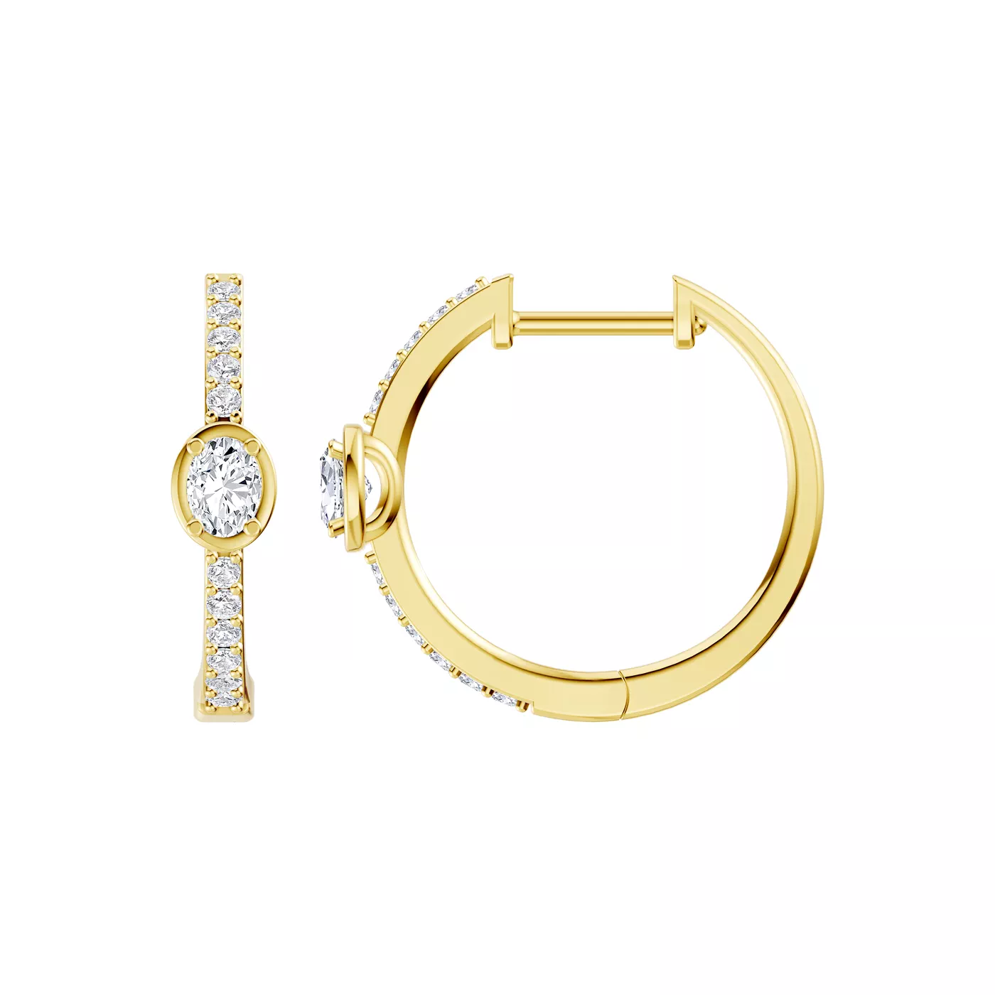 Embliss Center Stone Hoop 14K Yellow Gold Engagement Ring