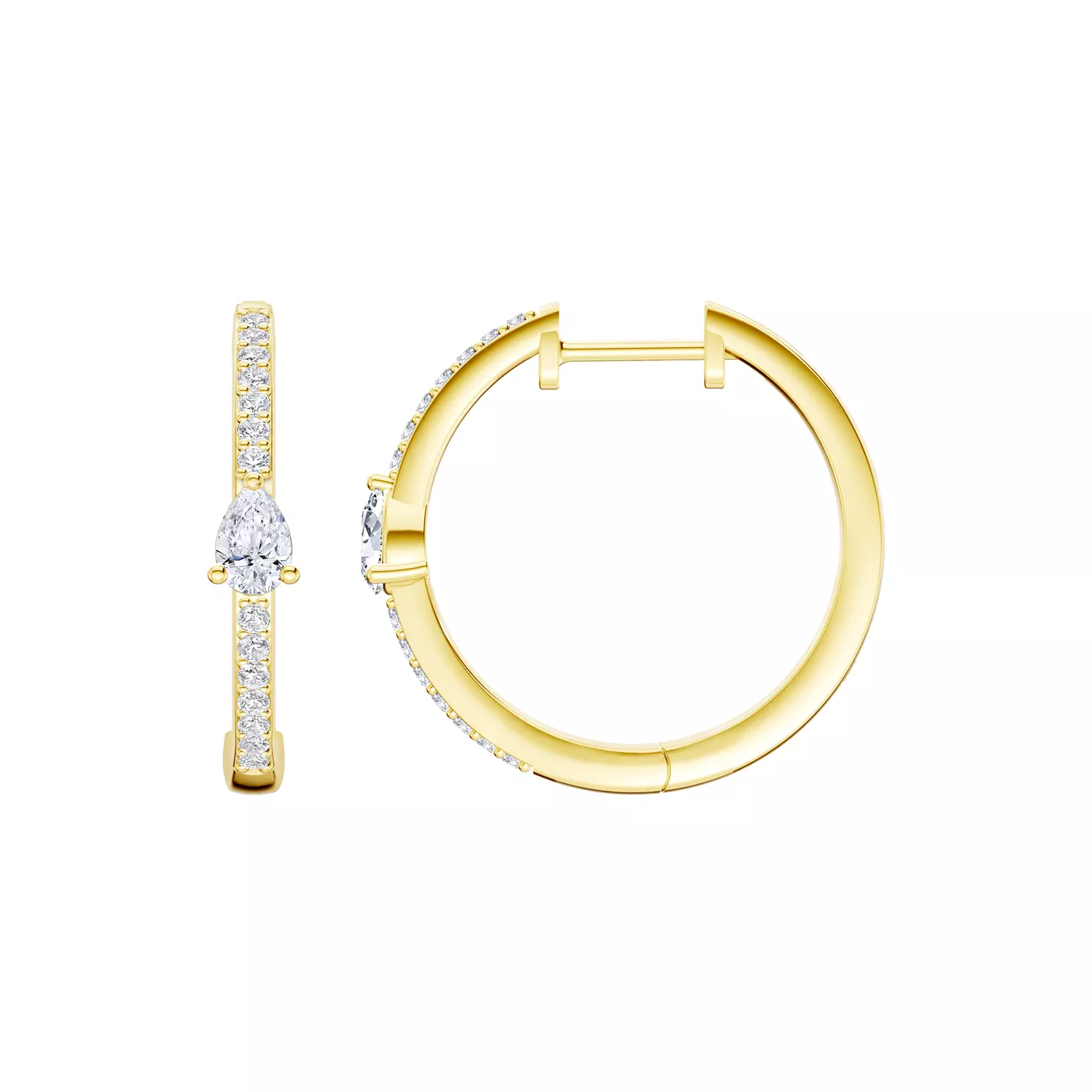 Embliss Center Stone Hoop 14K Yellow Gold Engagement Ring