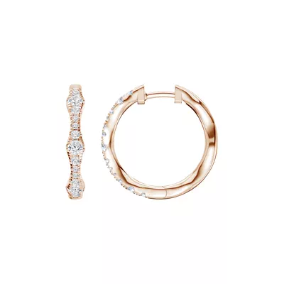 Solva Sculpted Lab Diamond Hoops