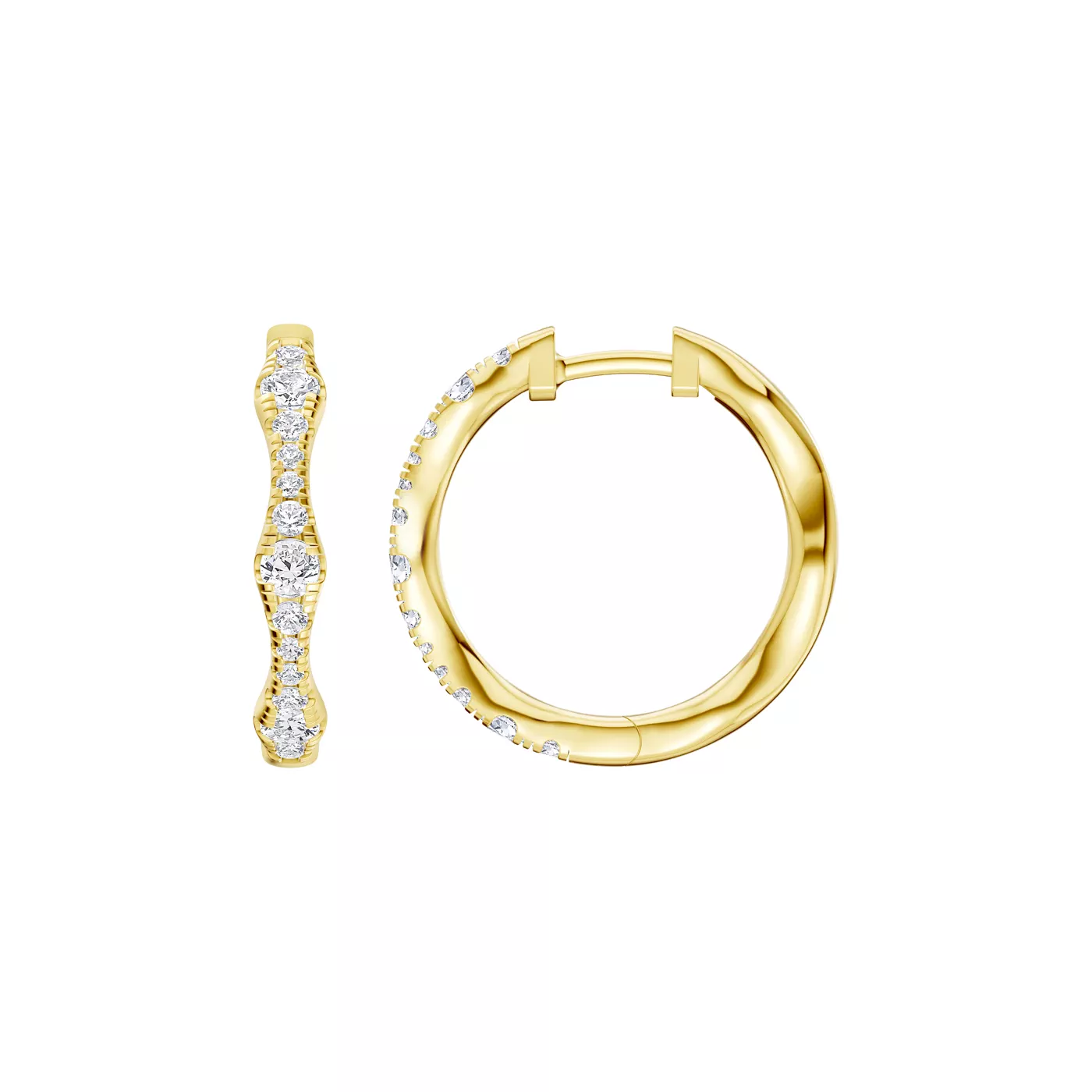 Solva Wave-Sculpted Hoop 14K Yellow Gold Engagement Ring