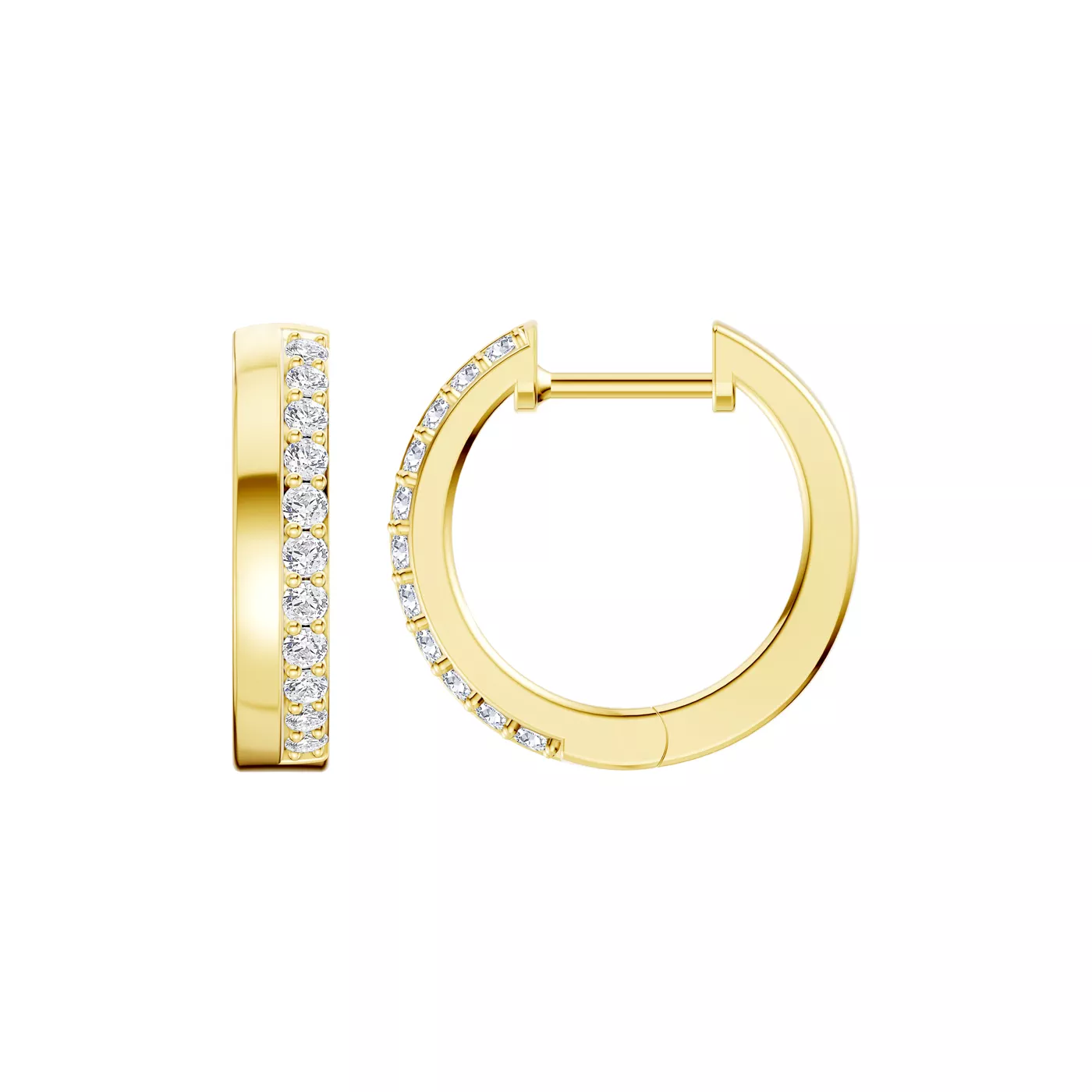 Arceo Bordered Pavé Hoop 14K Yellow Gold Engagement Ring