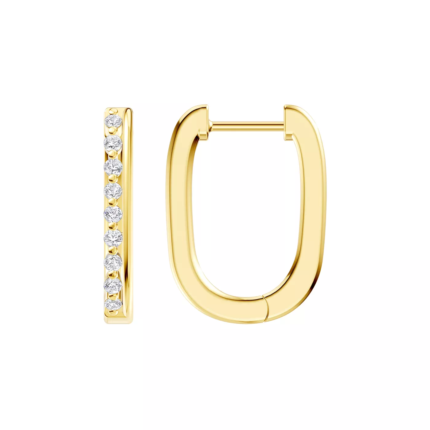Veltra Elongated Hoop 14K Yellow Gold Engagement Ring