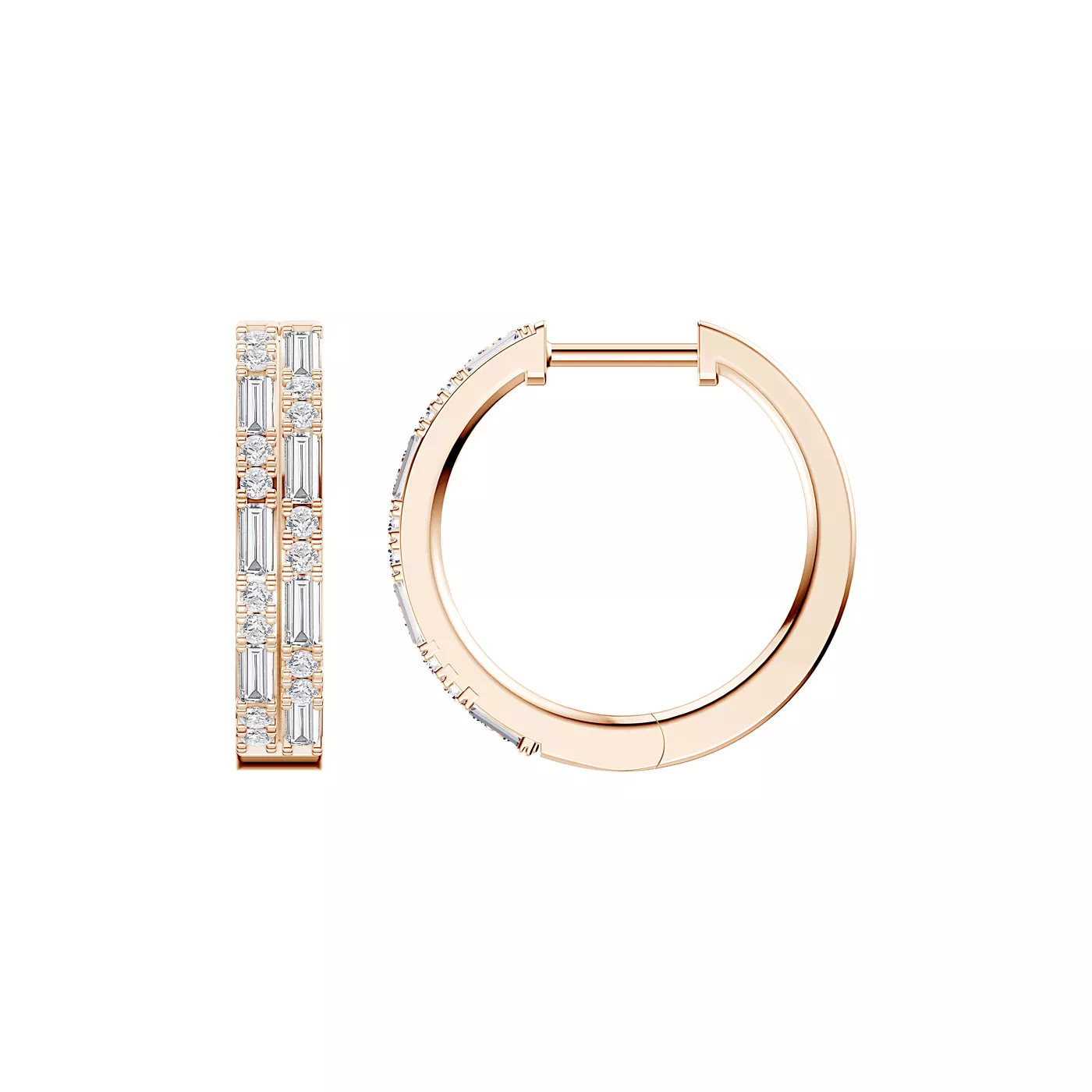 Orion Double Row Hoop 14K Rose Gold Engagement Ring