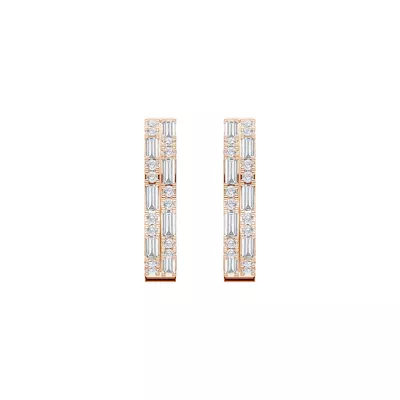 Orion Double Row Diamond Hoops