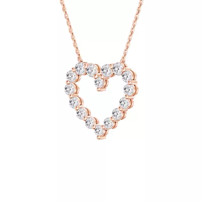 Floating Heart Lab Diamond Pendant (1.00 ct. tw.)