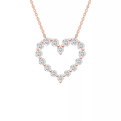 Floating Heart Lab Diamond Pendant (1.00 ct. tw.)