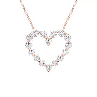 Floating Heart Lab Diamond Pendant (2.00 ct. tw.)