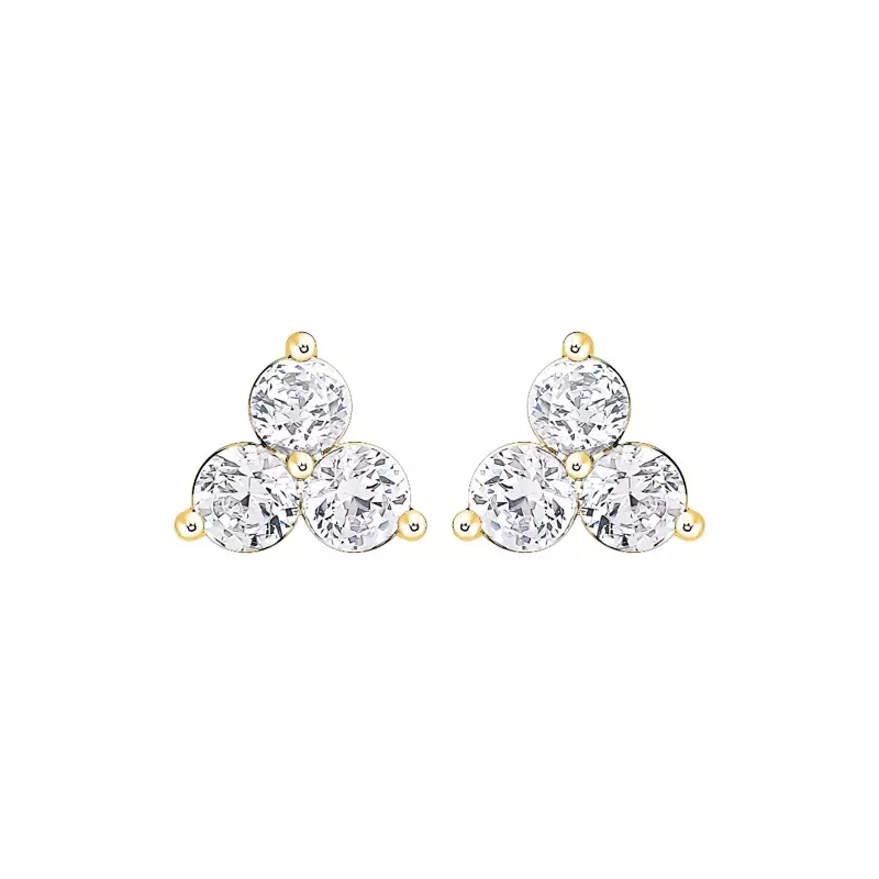 14K Yellow Gold Trio Lab Diamond Stud Earrings (1/3 ct. tw.)