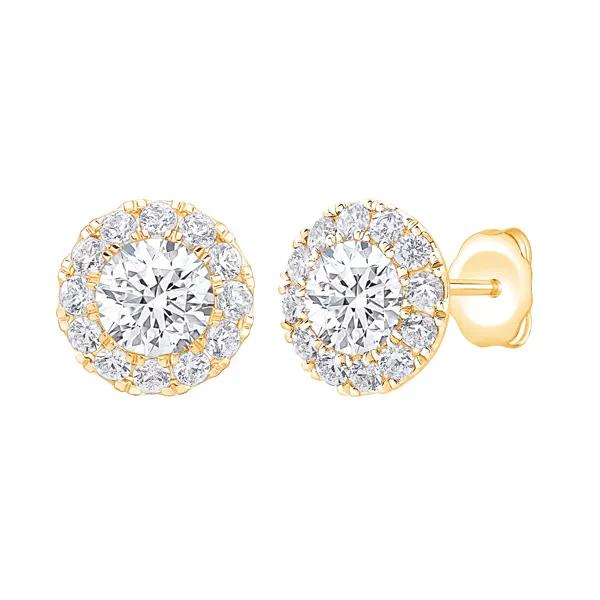 Round Lab Diamond Halo Studs (2 ct. tw.)