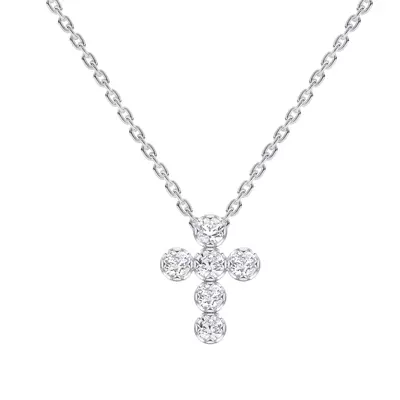 Petite Lab Diamond Cross Necklace