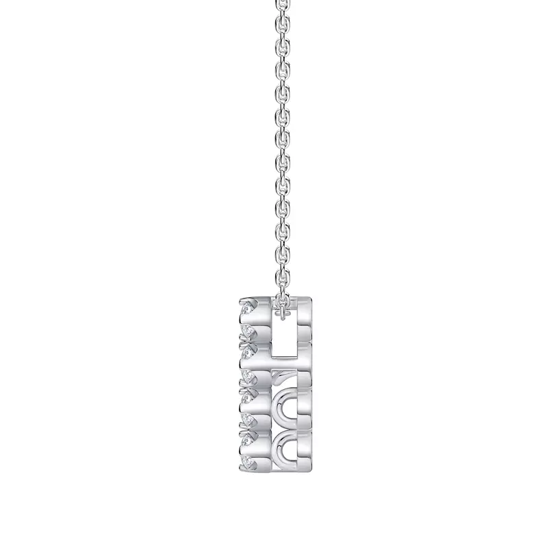 14K White Gold Petite Lab Diamond Cross Pendant