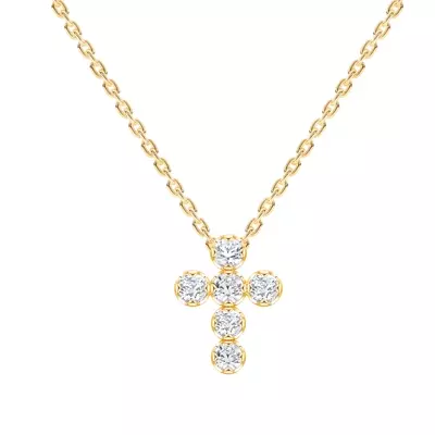 Petite Lab Diamond Cross Necklace