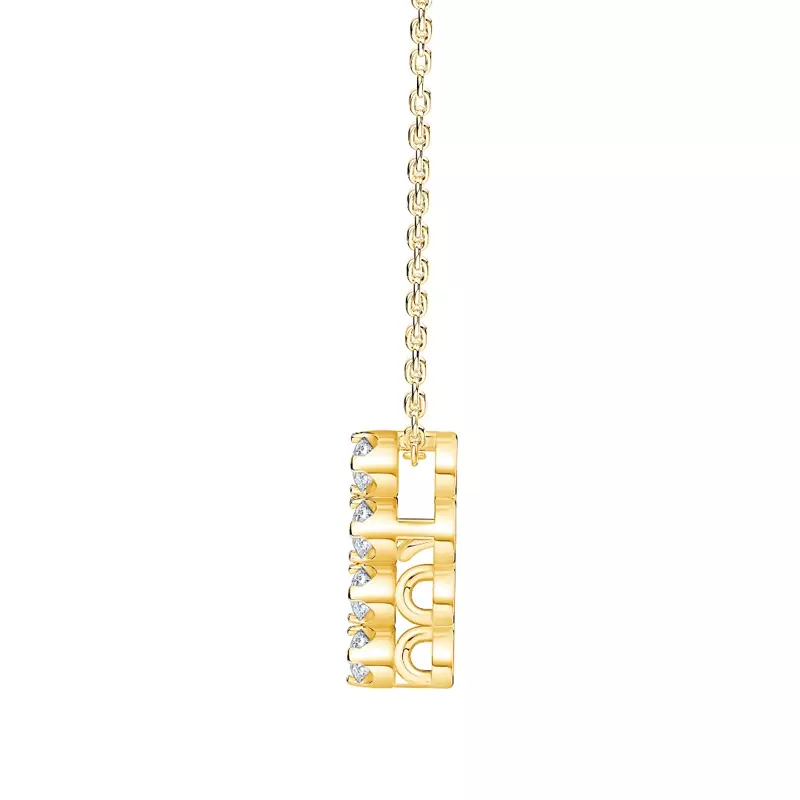 14K Yellow Gold Petite Lab Diamond Cross Pendant