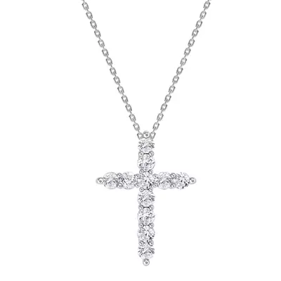 Classic Lab Diamond Cross Necklace (1/2 ct. tw.)