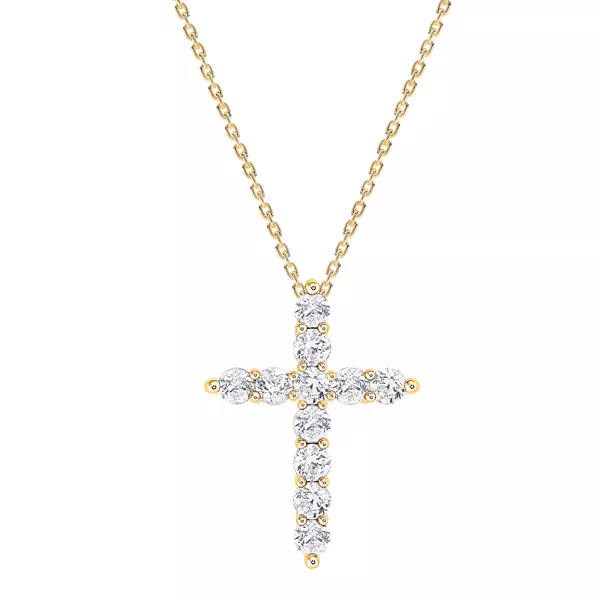 Classic Lab Diamond Cross Necklace (1/2 ct. tw.)