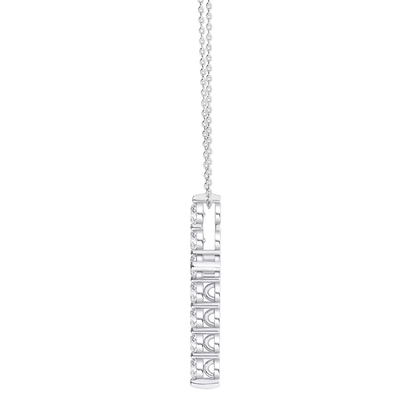 14K White Gold Classic Lab Diamond Cross Pendant (1 1/2 ct. tw.)
