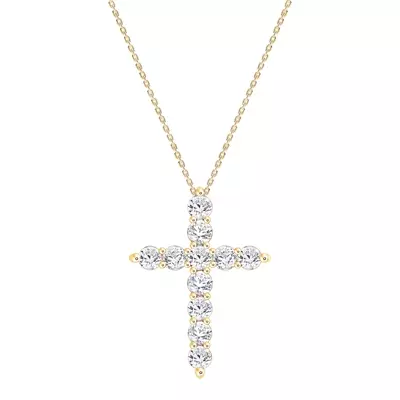 Classic Lab Diamond Cross Necklace (1 1/2 ct. tw.)